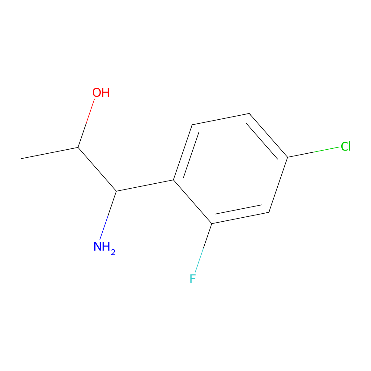 1-Amino-1-(4-chloro-2-fluorophenyl)propan-2-OL molecular structure, CAS 1270384-98-9