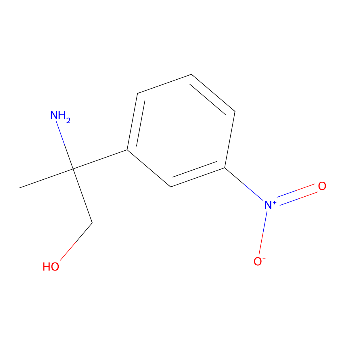 Rac-2-amino-2-(3-nitro-phenyl)-propan-1-ol molecular structure, CAS 1270385-54-0
