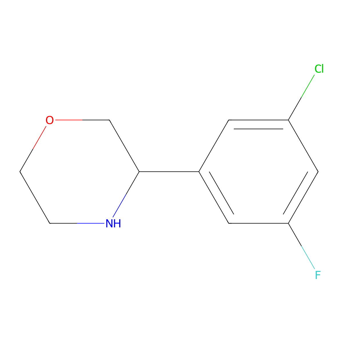 3-(3-Chloro-5-fluorophenyl)morpholine molecular structure, CAS 1270385-67-5