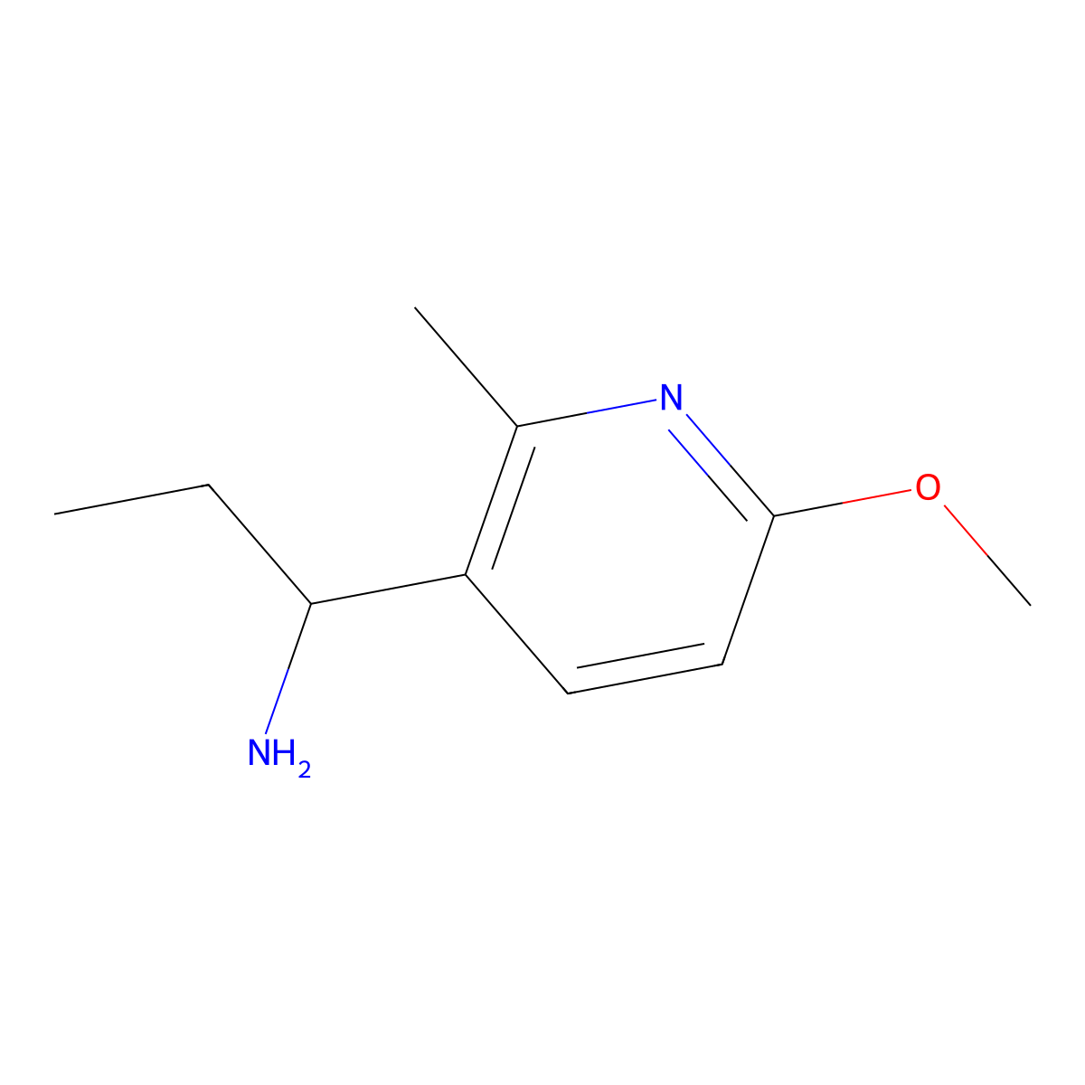 1-(6-Methoxy-2-methylpyridin-3-yl)propan-1-amine molecular structure, CAS 1270386-74-7