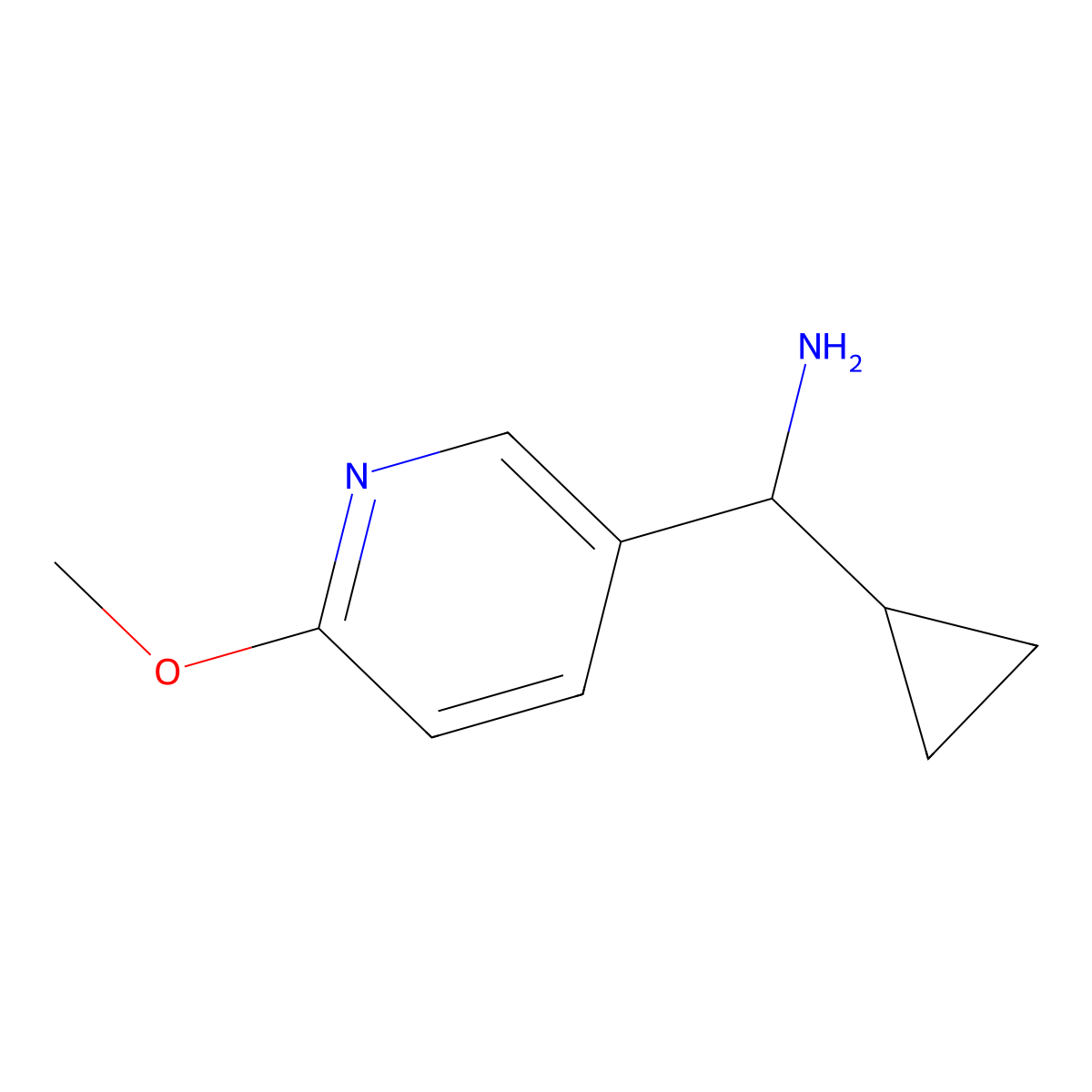 Cyclopropyl(6-methoxypyridin-3-yl)methanamine molecular structure, CAS 1270387-42-2