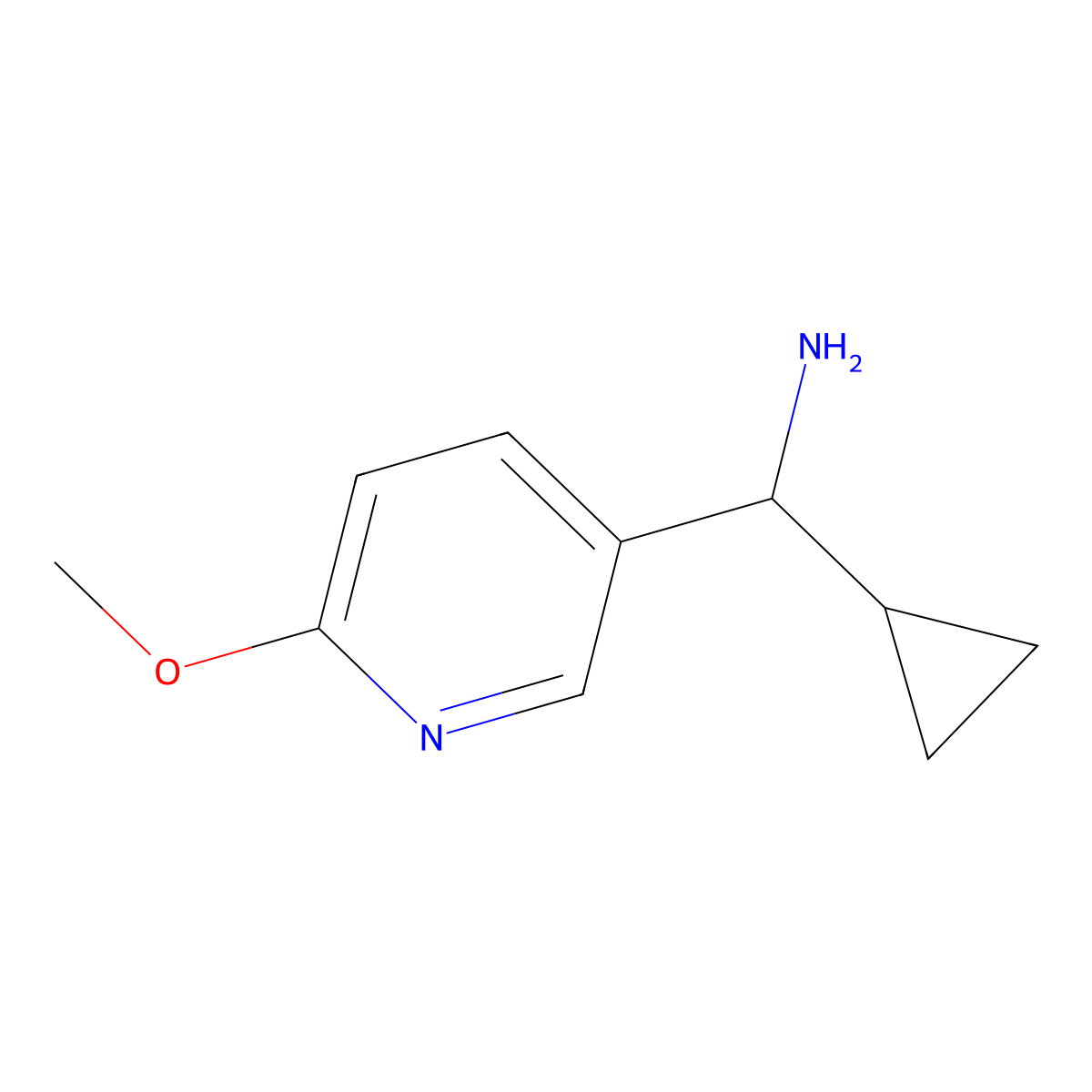 Cyclopropyl(6-methoxypyridin-3-yl)methanamine molecular structure, CAS 1270387-42-2