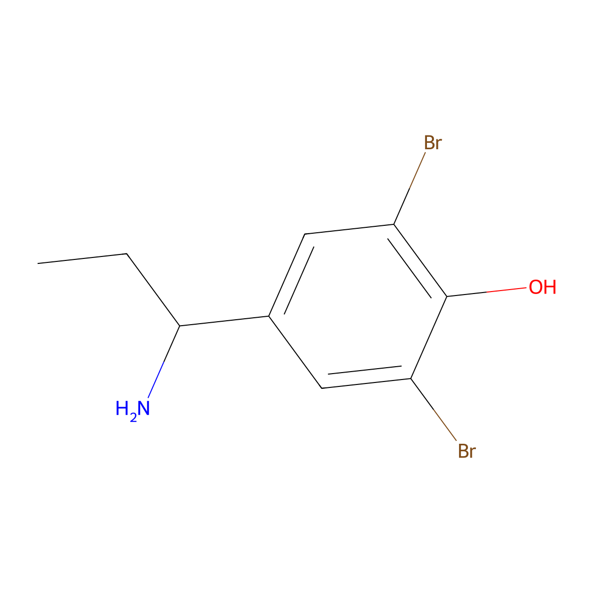 4-(1-Aminopropyl)-2,6-dibromophenol molecular structure, CAS 1270388-68-5