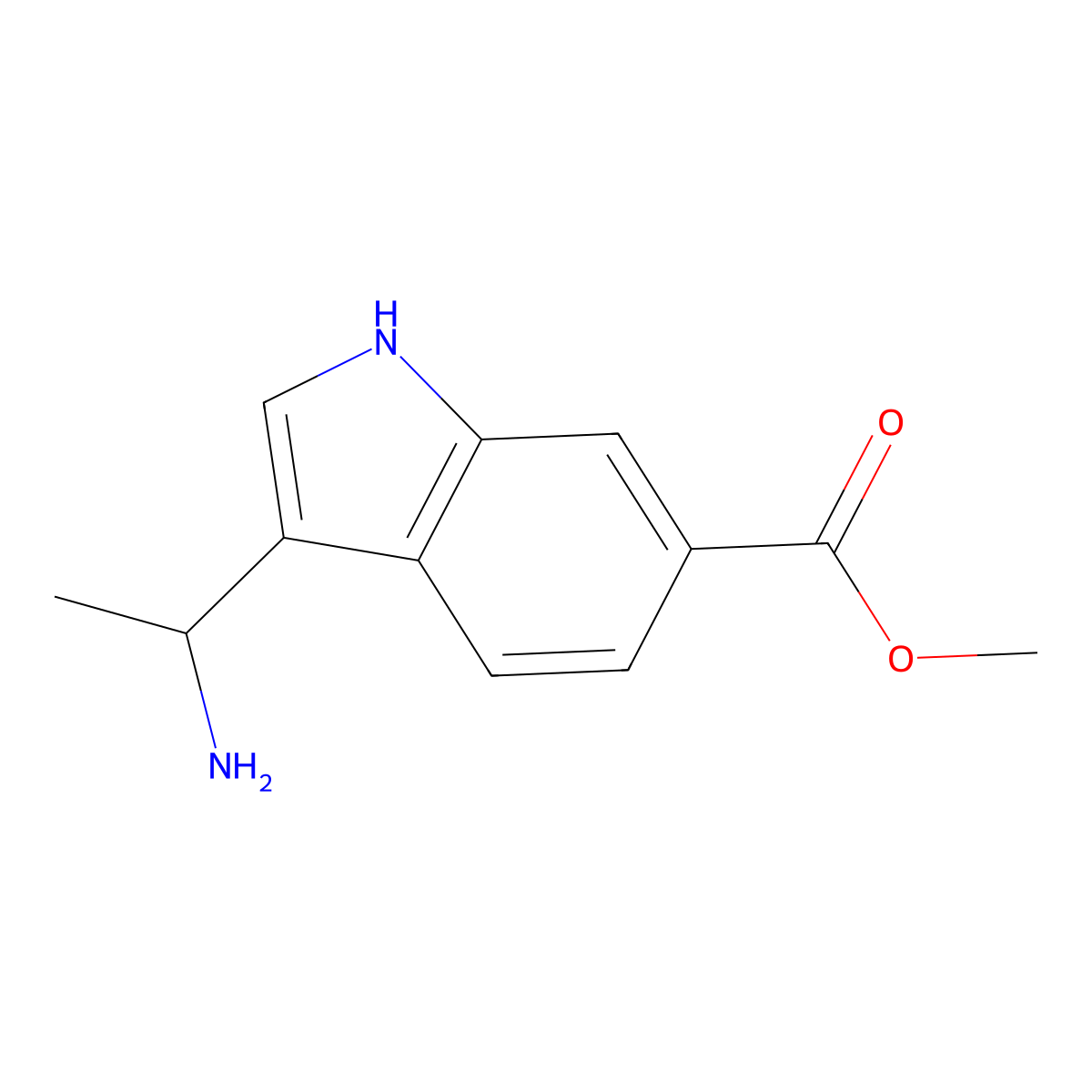 Methyl 3-(1-aminoethyl)-1H-indole-6-carboxylate molecular structure, CAS 1270390-17-4