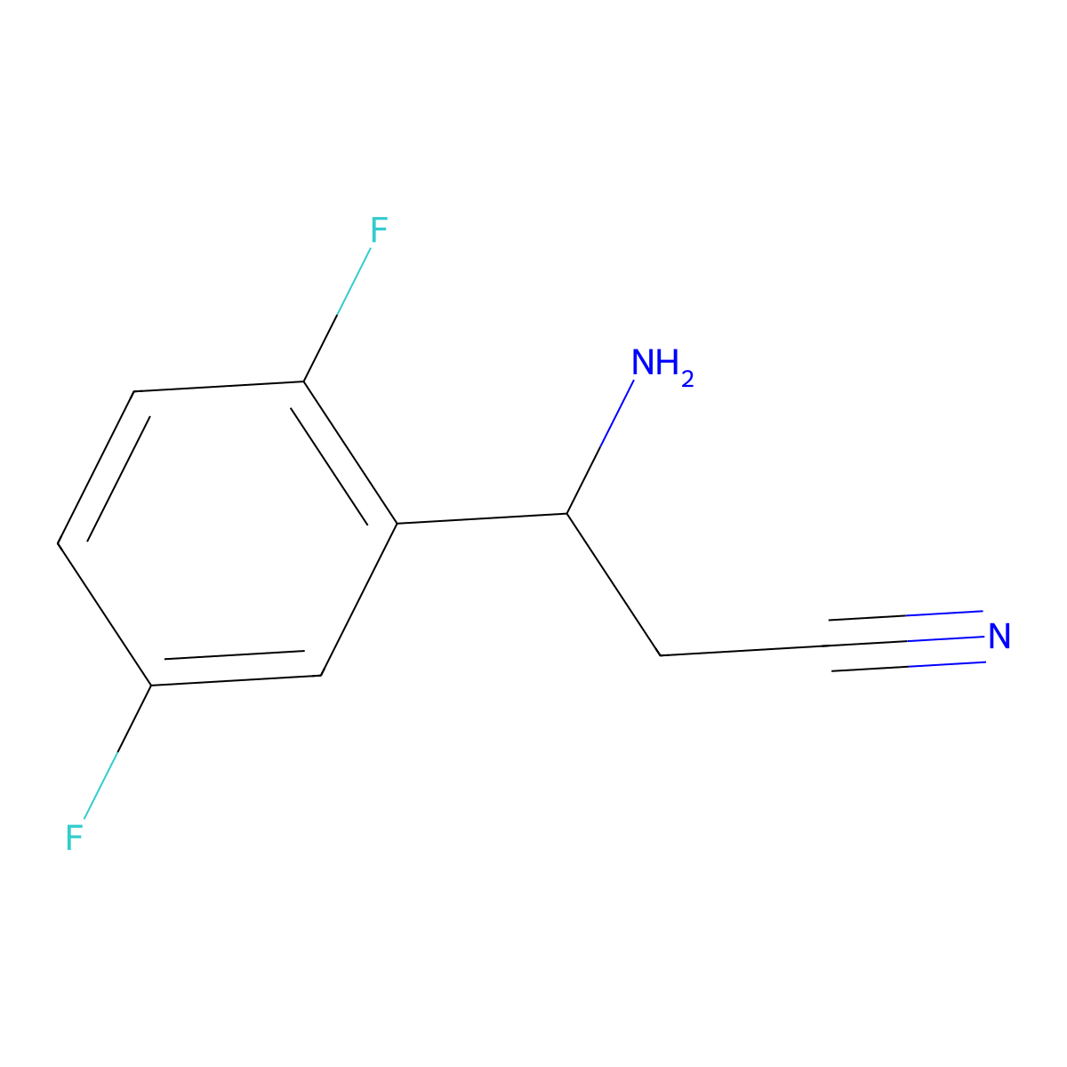 3-Amino-3-(2,5-difluorophenyl)propanenitrile molecular structure, CAS 1270391-48-4