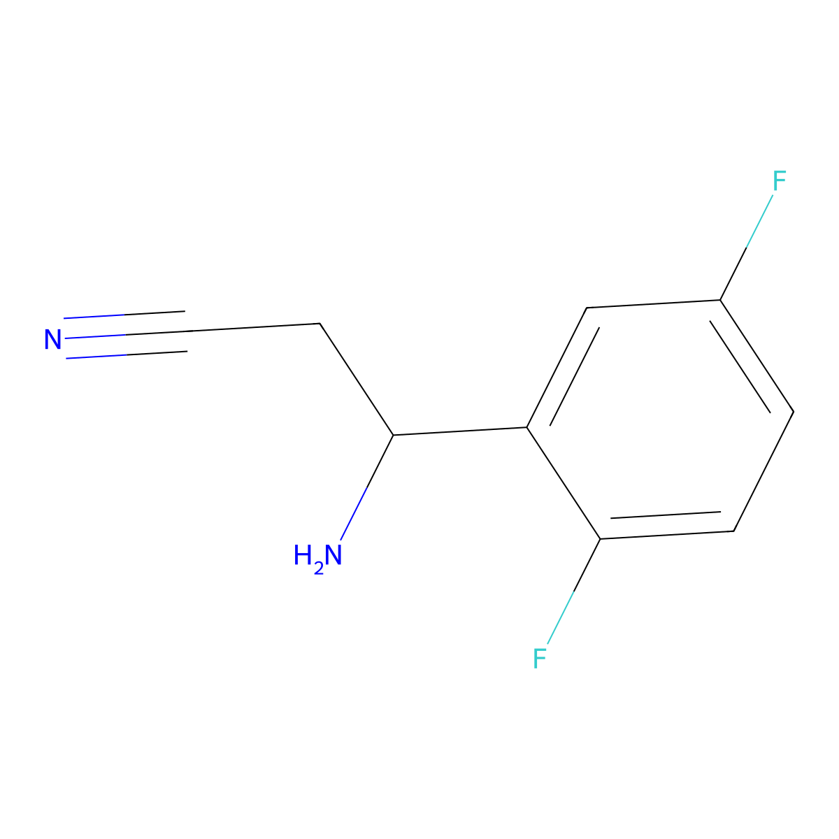 3-Amino-3-(2,5-difluorophenyl)propanenitrile molecular structure, CAS 1270391-48-4