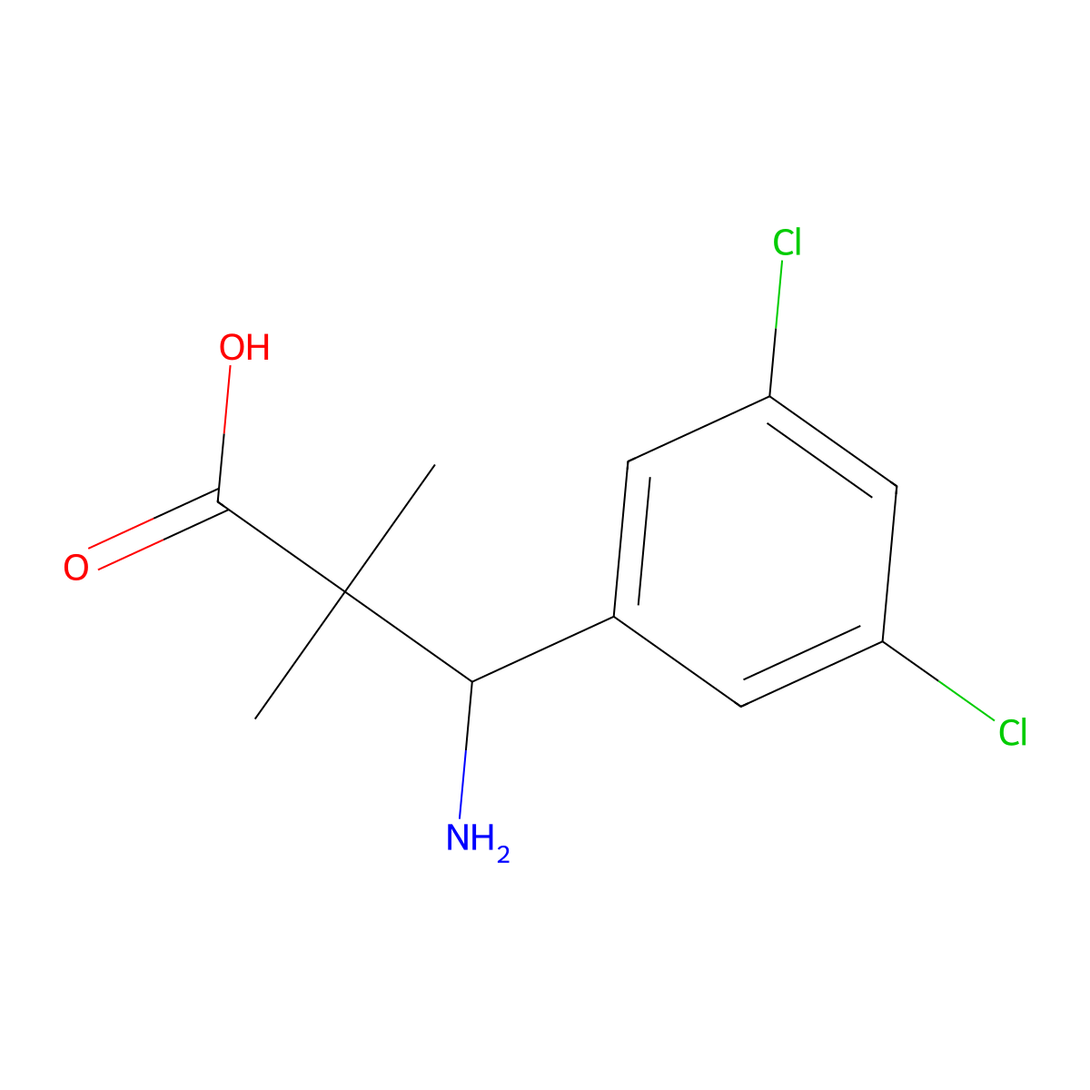 3-Amino-3-(3,5-dichlorophenyl)-2,2-dimethylpropanoic acid molecular structure, CAS 1270391-51-9