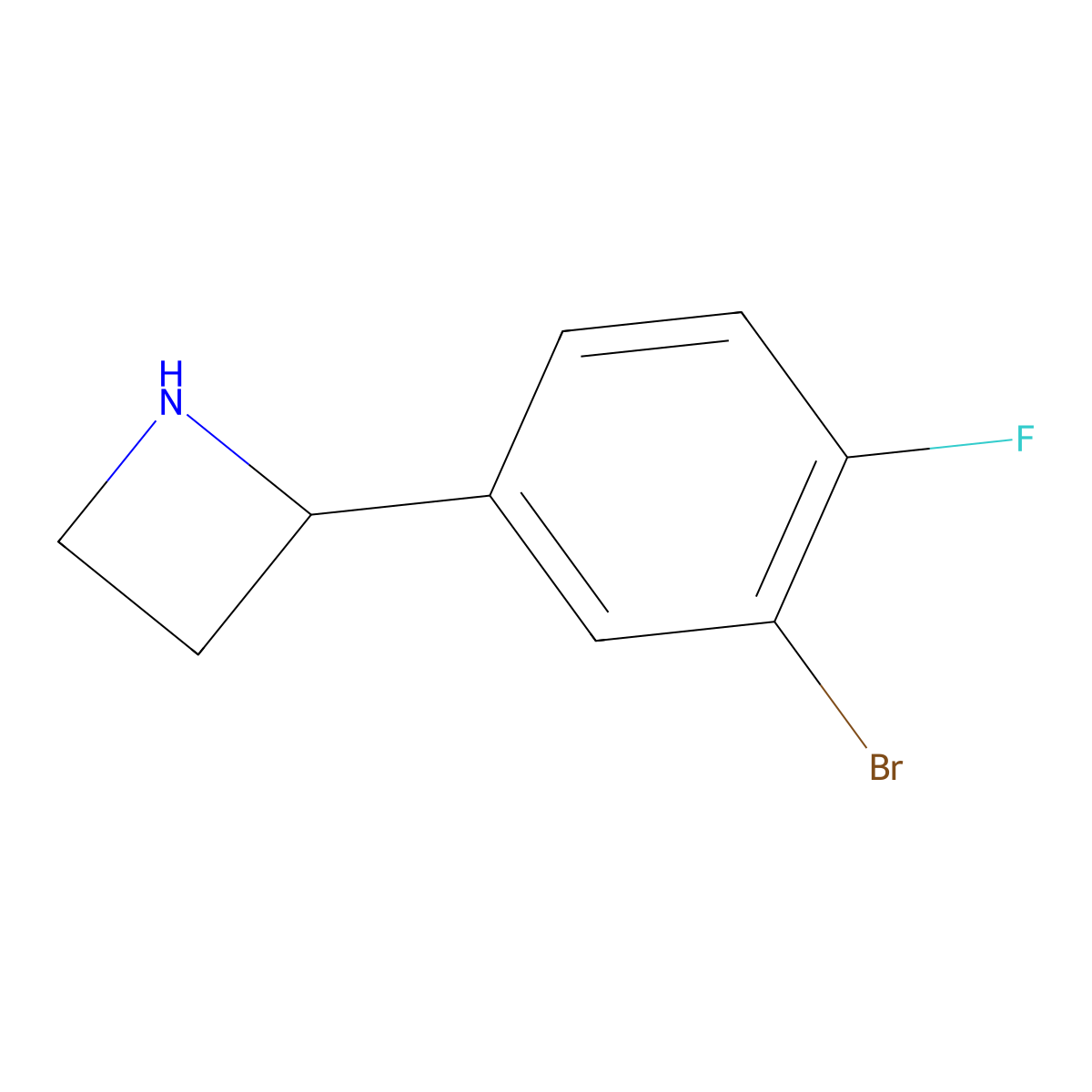 2-(3-Bromo-4-fluorophenyl)azetidine molecular structure, CAS 1270391-57-5