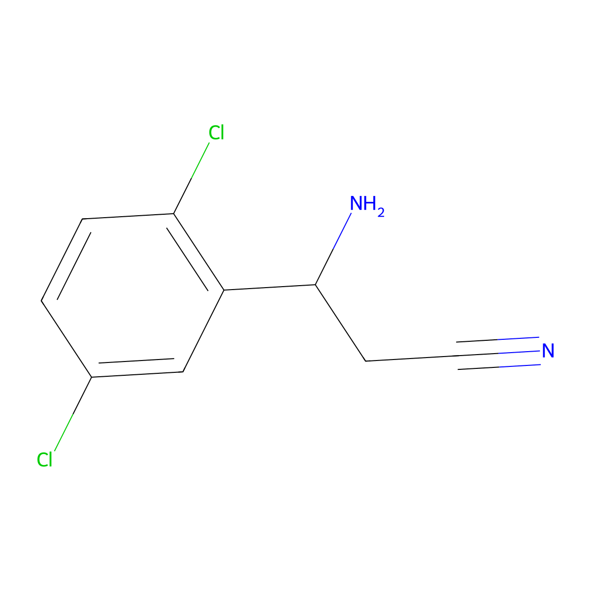 3-Amino-3-(2,5-dichlorophenyl)propanenitrile molecular structure, CAS 1270394-69-8