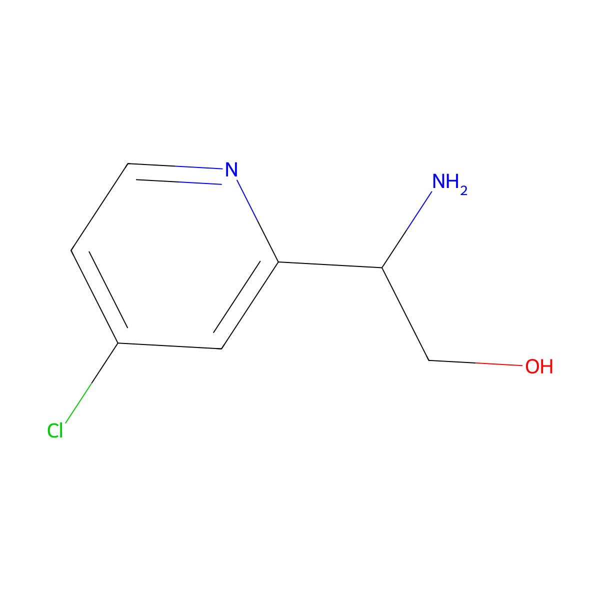 2-Amino-2-(4-chloropyridin-2-yl)ethan-1-ol molecular structure, CAS 1270394-74-5