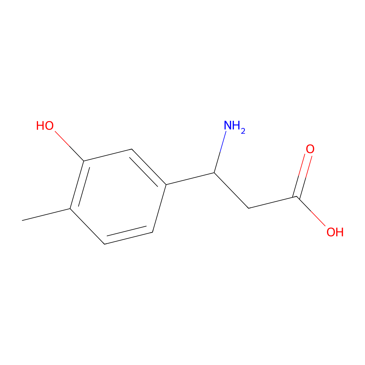 3-Amino-3-(3-hydroxy-4-methylphenyl)propanoic acid molecular structure, CAS 1270395-03-3