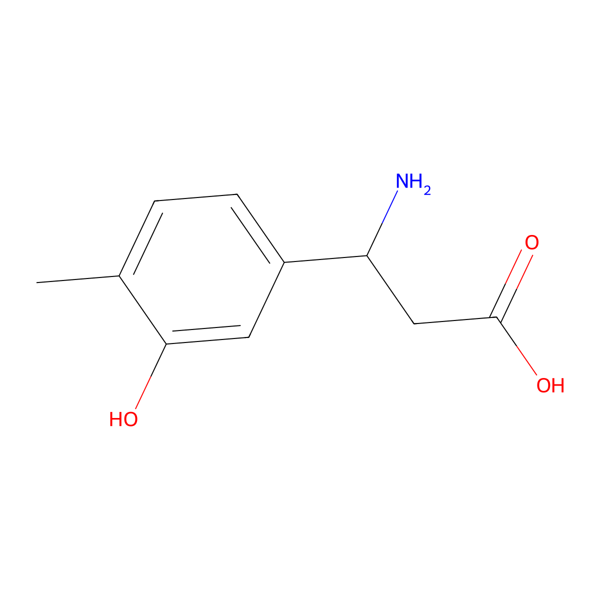 3-Amino-3-(3-hydroxy-4-methylphenyl)propanoic acid molecular structure, CAS 1270395-03-3