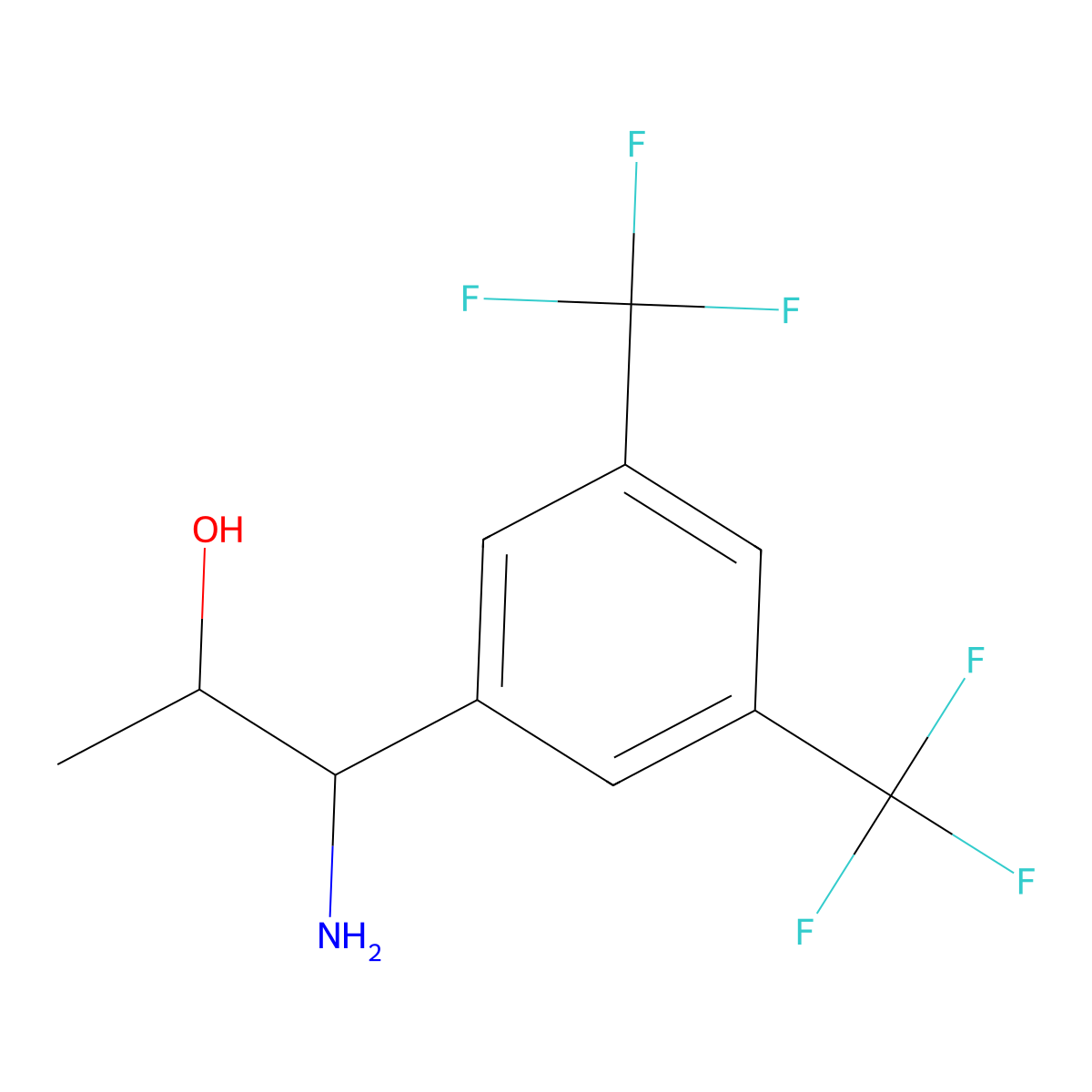 1-Amino-1-[3,5-bis(trifluoromethyl)phenyl]propan-2-OL molecular structure, CAS 1270395-09-9