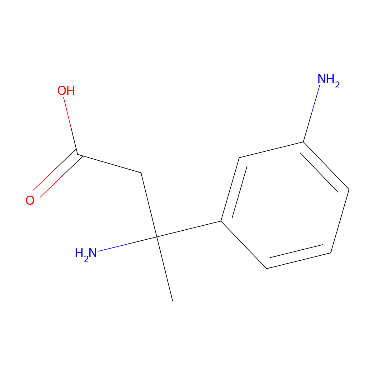 3-Amino-3-(3-aminophenyl)butanoic acid molecular structure, CAS 1270395-47-5