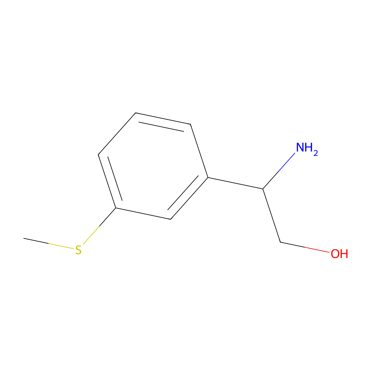 2-Amino-2-[3-(methylsulfanyl)phenyl]ethan-1-ol molecular structure, CAS 1270396-24-1