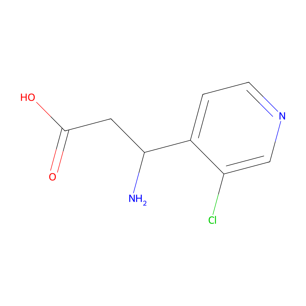3-Amino-3-(3-chloropyridin-4-YL)propanoic acid molecular structure, CAS 1270396-39-8