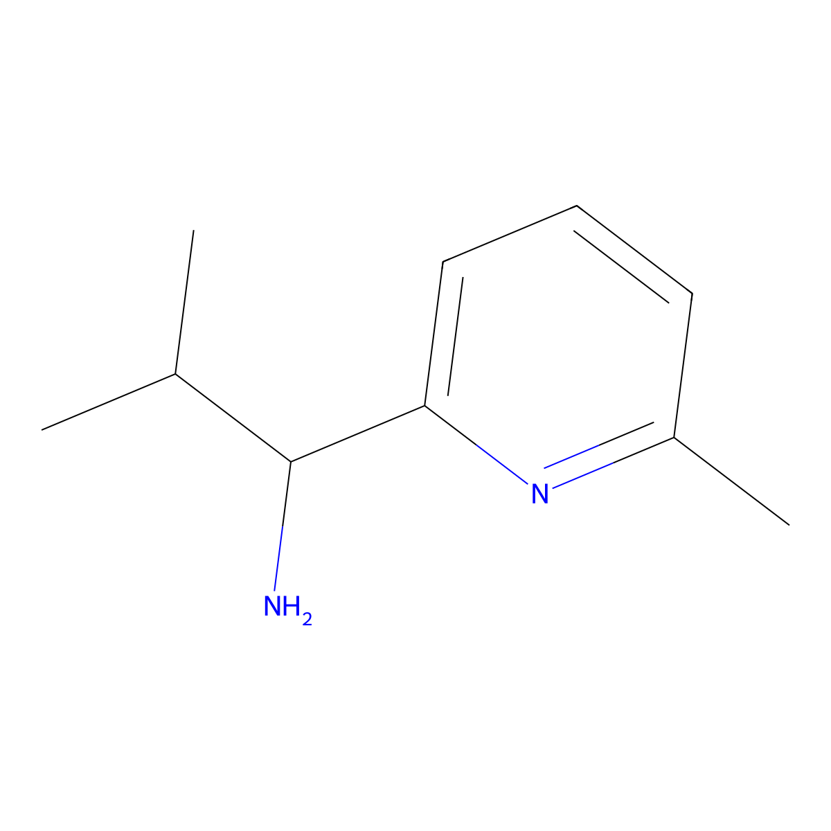 2-Methyl-1-(6-methylpyridin-2-yl)propan-1-amine molecular structure, CAS 1270396-65-0