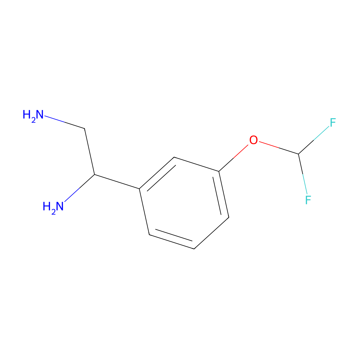 1-[3-(Difluoromethoxy)phenyl]ethane-1,2-diamine molecular structure, CAS 1270397-17-5