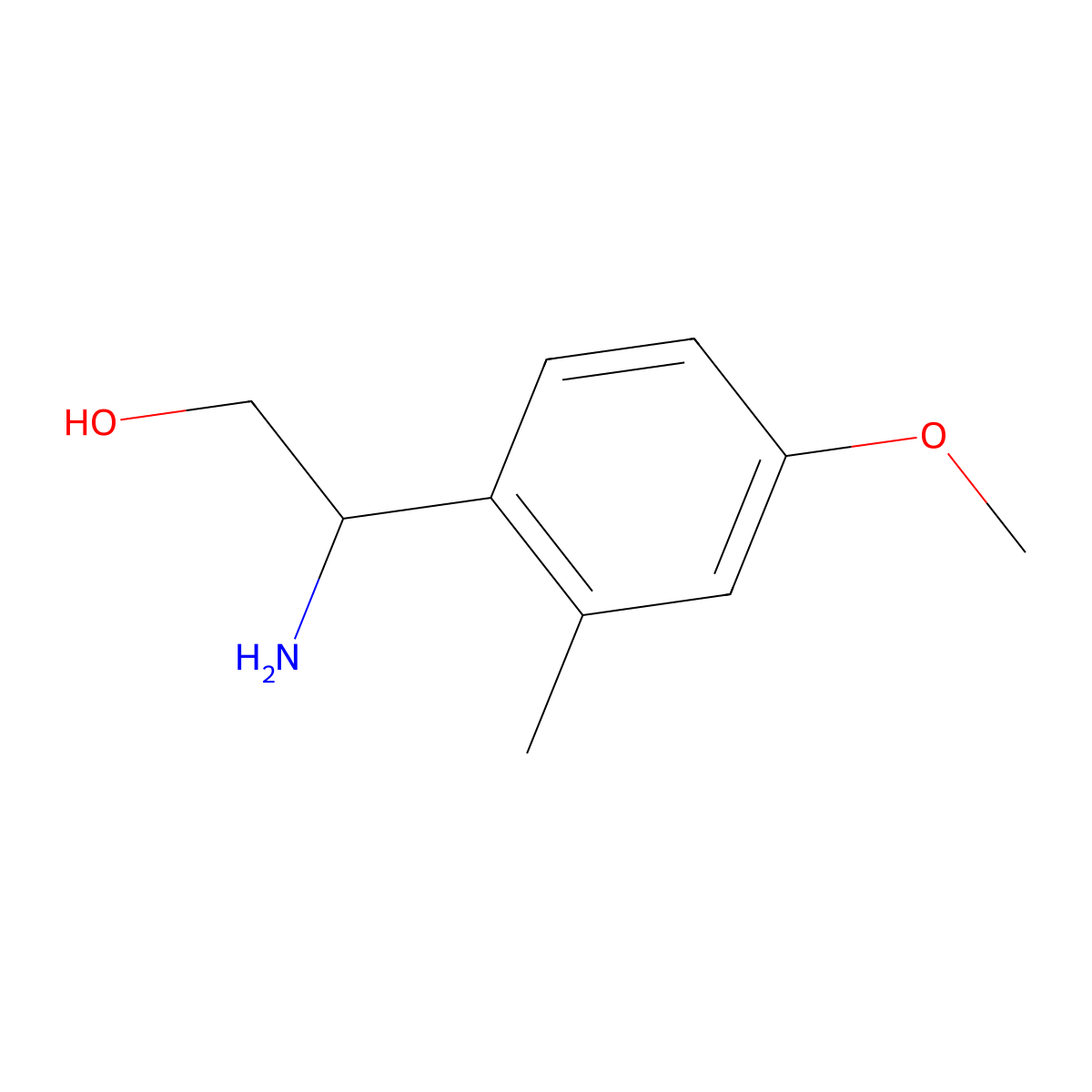 2-Amino-2-(4-methoxy-2-methylphenyl)ethan-1-ol molecular structure, CAS 1270397-61-9