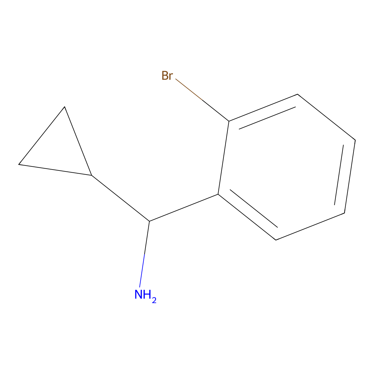 (2-Bromophenyl)(cyclopropyl)methanamine molecular structure, CAS 1270398-63-4