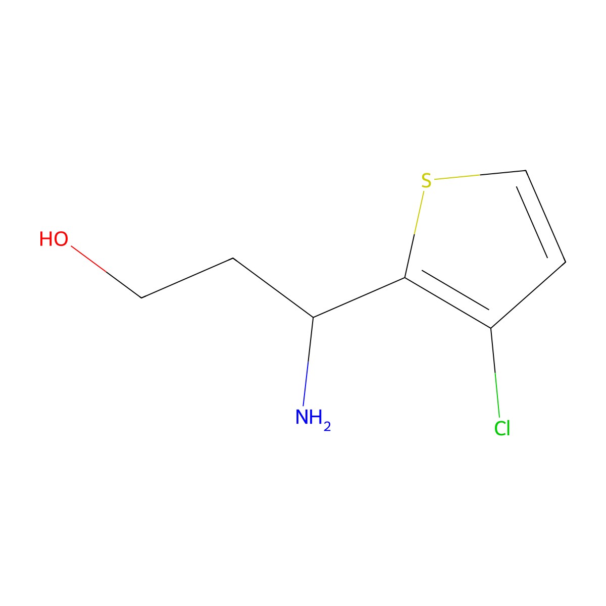 3-Amino-3-(3-chlorothiophen-2-yl)propan-1-ol molecular structure, CAS 1270398-85-0