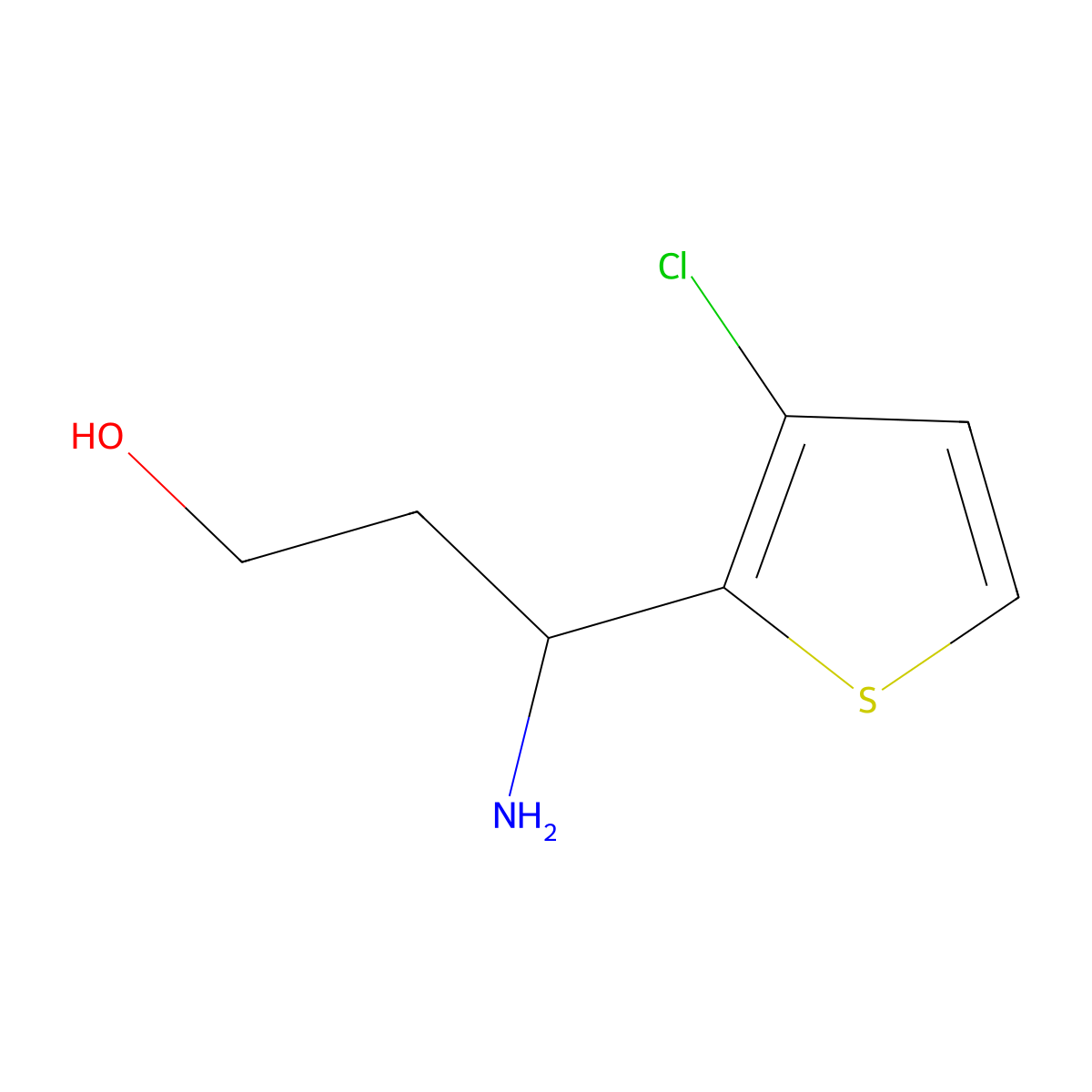 3-Amino-3-(3-chlorothiophen-2-yl)propan-1-ol molecular structure, CAS 1270398-85-0