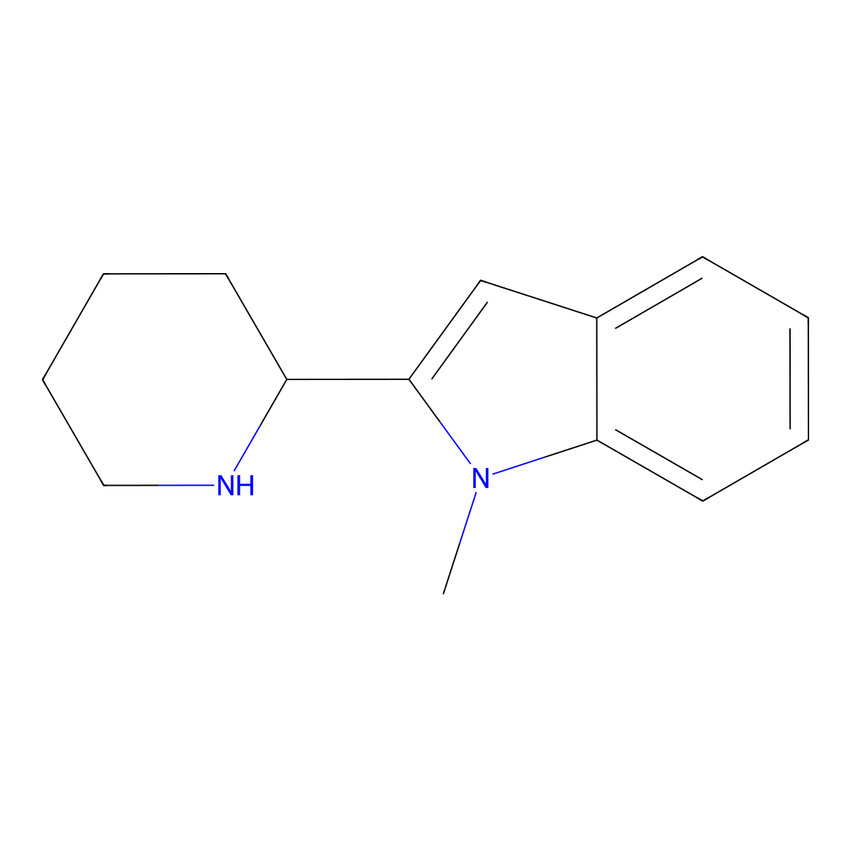 1-Methyl-2-(piperidin-2-yl)-1H-indole molecular structure, CAS 1270399-79-5