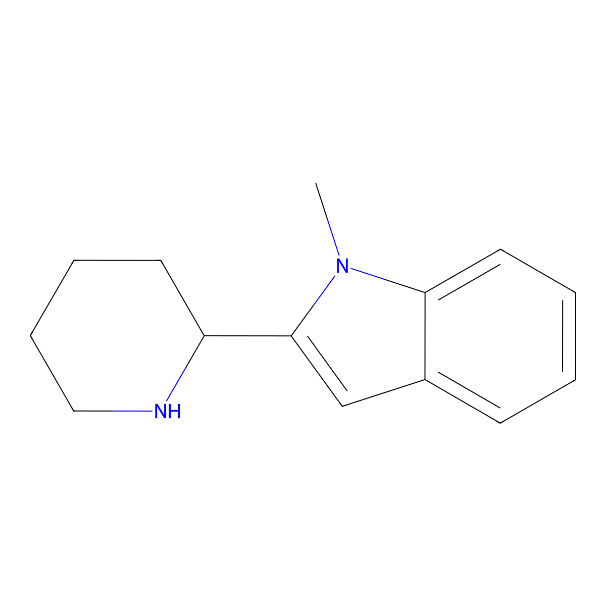 1-Methyl-2-(piperidin-2-yl)-1H-indole molecular structure, CAS 1270399-79-5