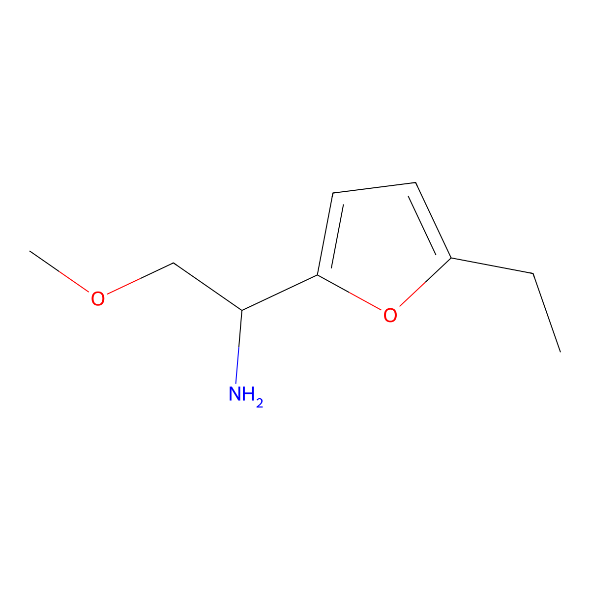1-(5-Ethylfuran-2-yl)-2-methoxyethan-1-amine molecular structure, CAS 1270399-95-5