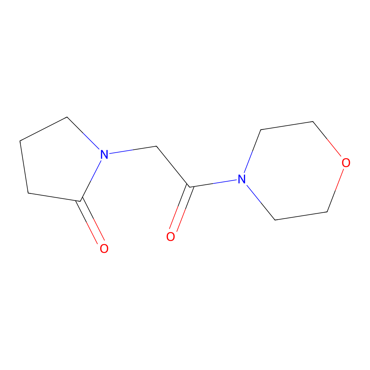 Morpholine, 4-((2-oxo-1-pyrrolidinyl)acetyl)- molecular structure, CAS 127040-57-7