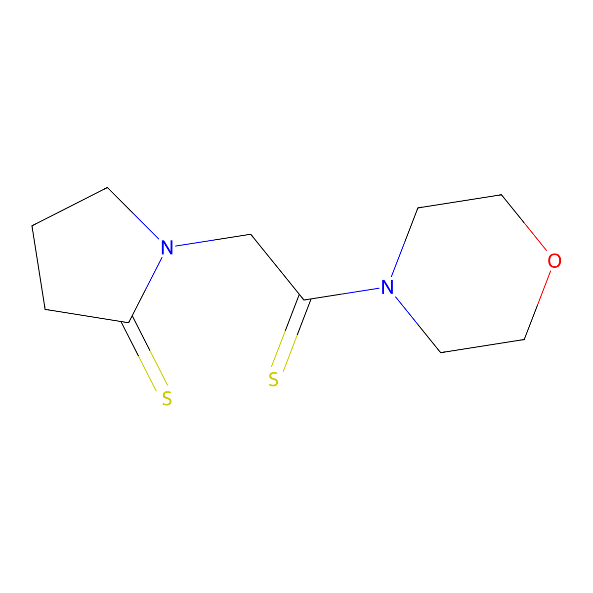 Morpholine, 4-(1-thioxo-2-(2-thioxo-1-pyrrolidinyl)ethyl)- molecular structure, CAS 127040-62-4
