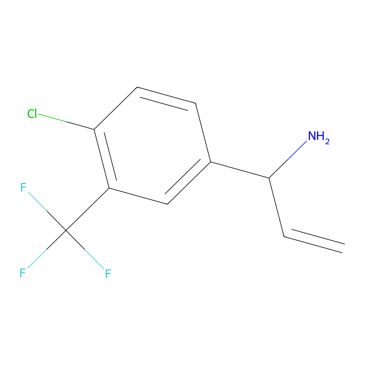 1-[4-Chloro-3-(trifluoromethyl)phenyl]prop-2-EN-1-amine molecular structure, CAS 1270400-34-4
