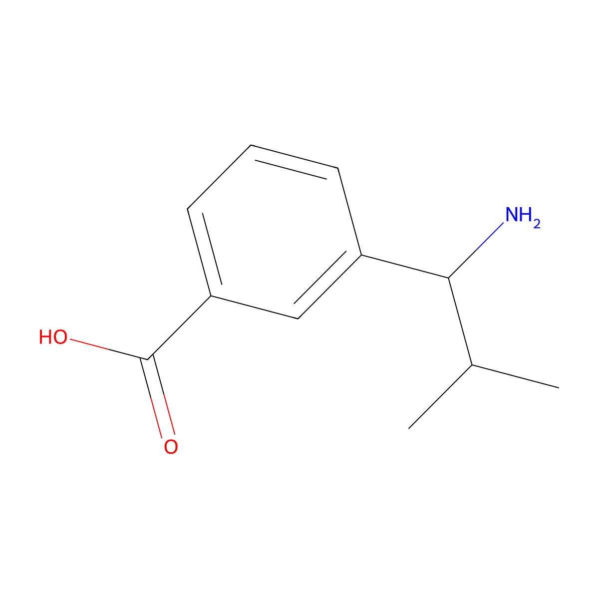 3-(1-Amino-2-methylpropyl)benzoic acid molecular structure, CAS 1270401-34-7