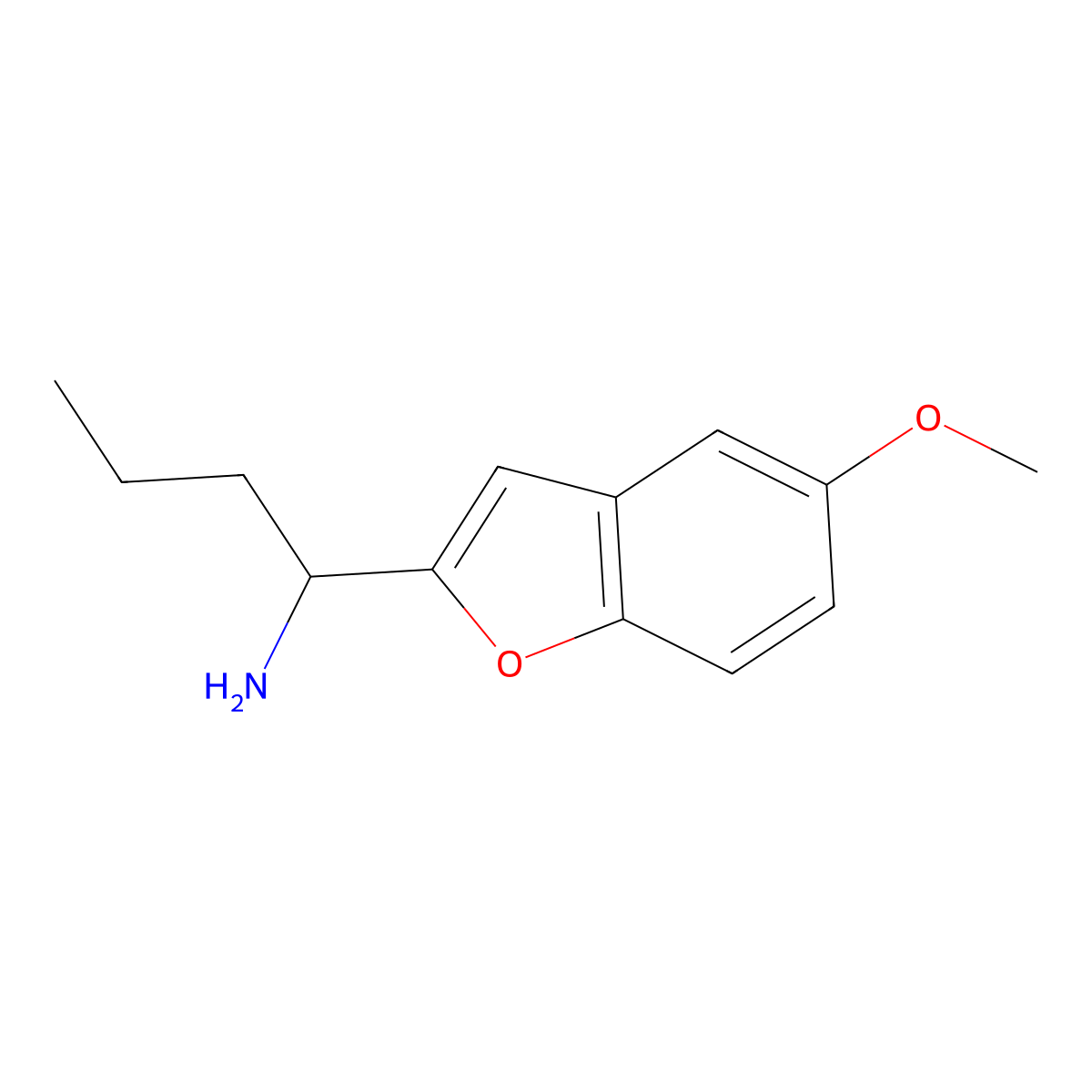1-(5-Methoxybenzofuran-2-yl)butan-1-amine molecular structure, CAS 1270401-70-1