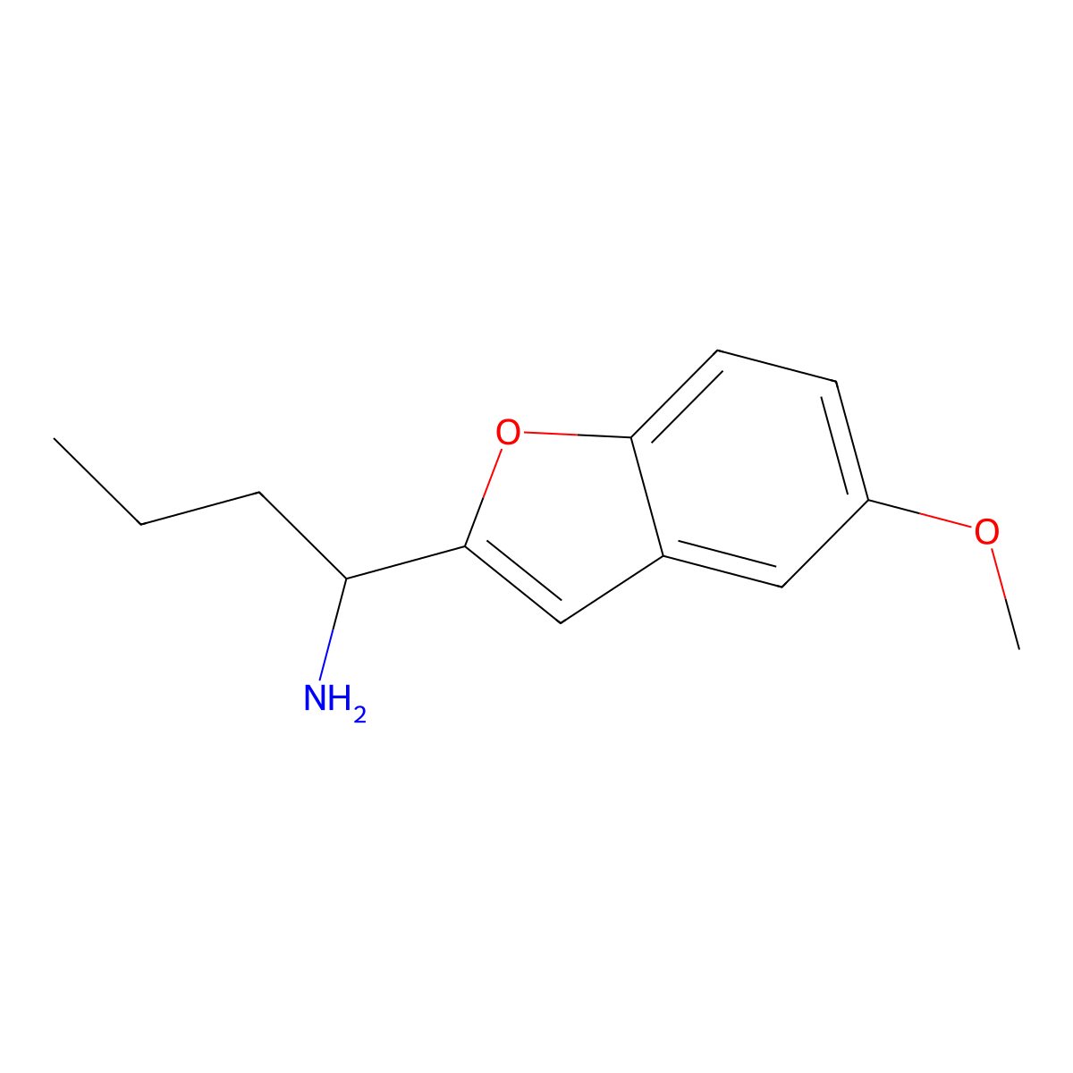 1-(5-Methoxybenzofuran-2-yl)butan-1-amine molecular structure, CAS 1270401-70-1