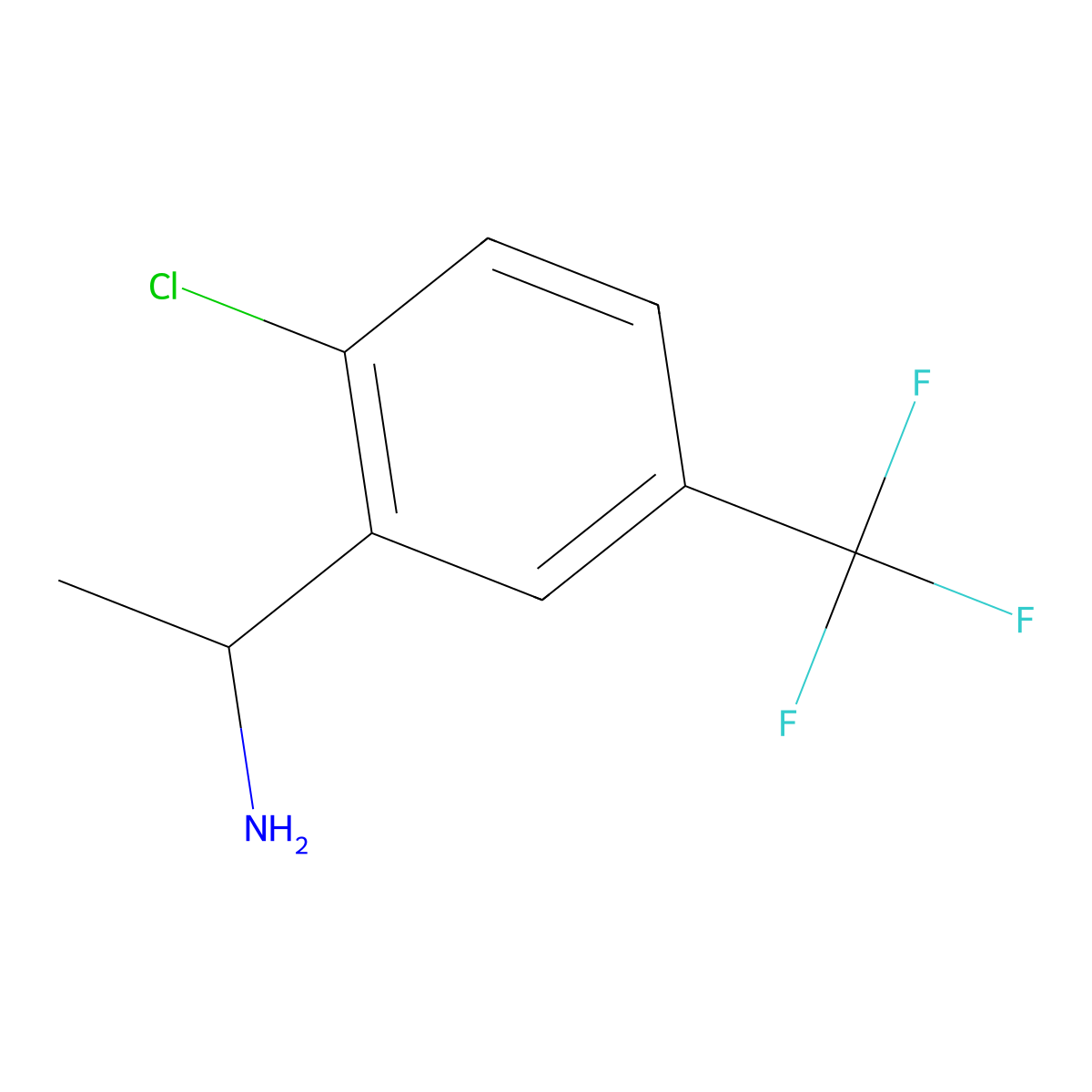 1-[2-Chloro-5-(trifluoromethyl)phenyl]ethan-1-amine molecular structure, CAS 1270401-77-8