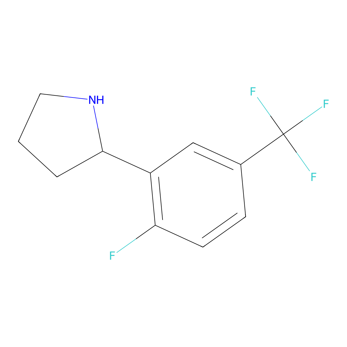 2-[2-Fluoro-5-(trifluoromethyl)phenyl]pyrrolidine molecular structure, CAS 1270401-79-0