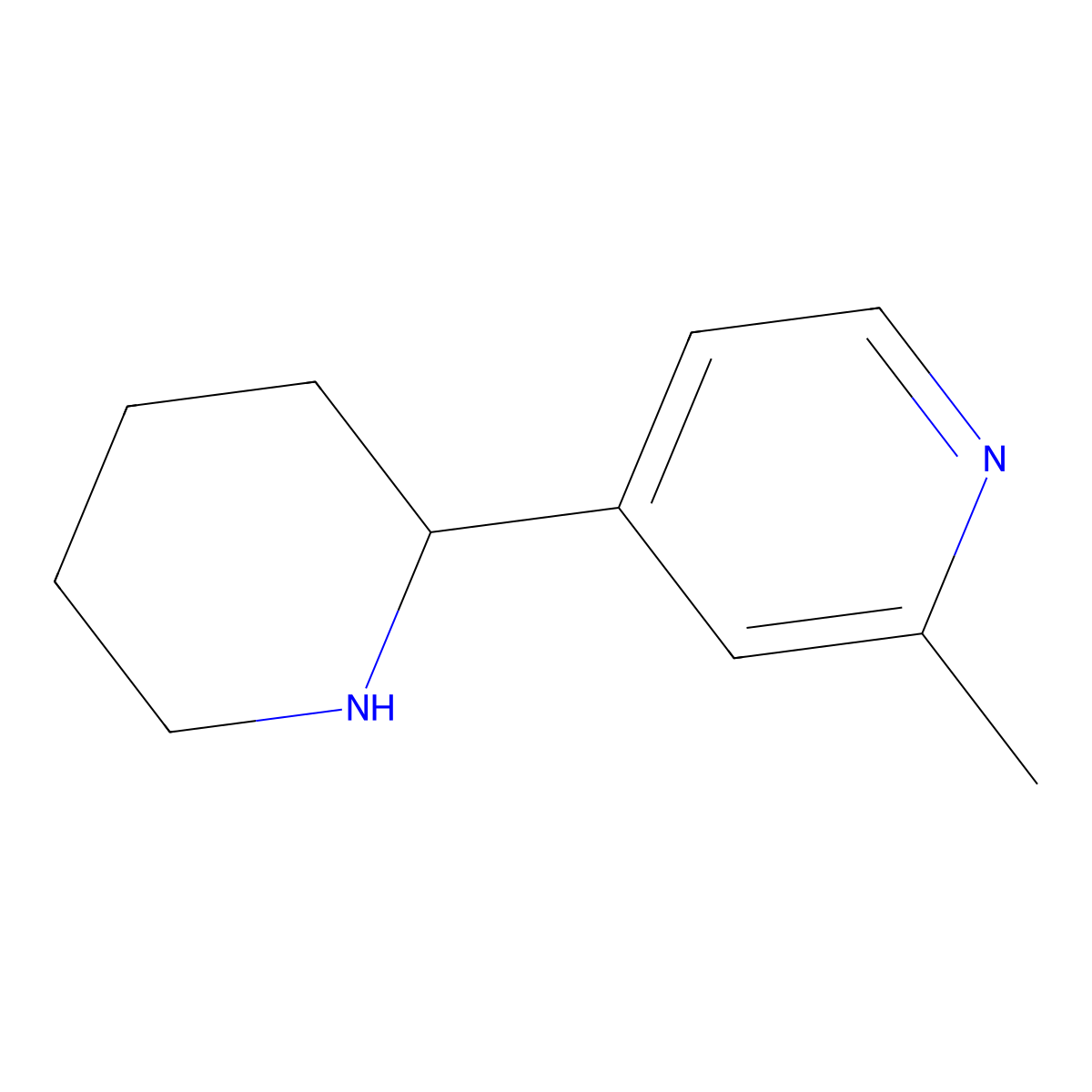 2-Methyl-4-(piperidin-2-yl)pyridine molecular structure, CAS 1270404-39-1