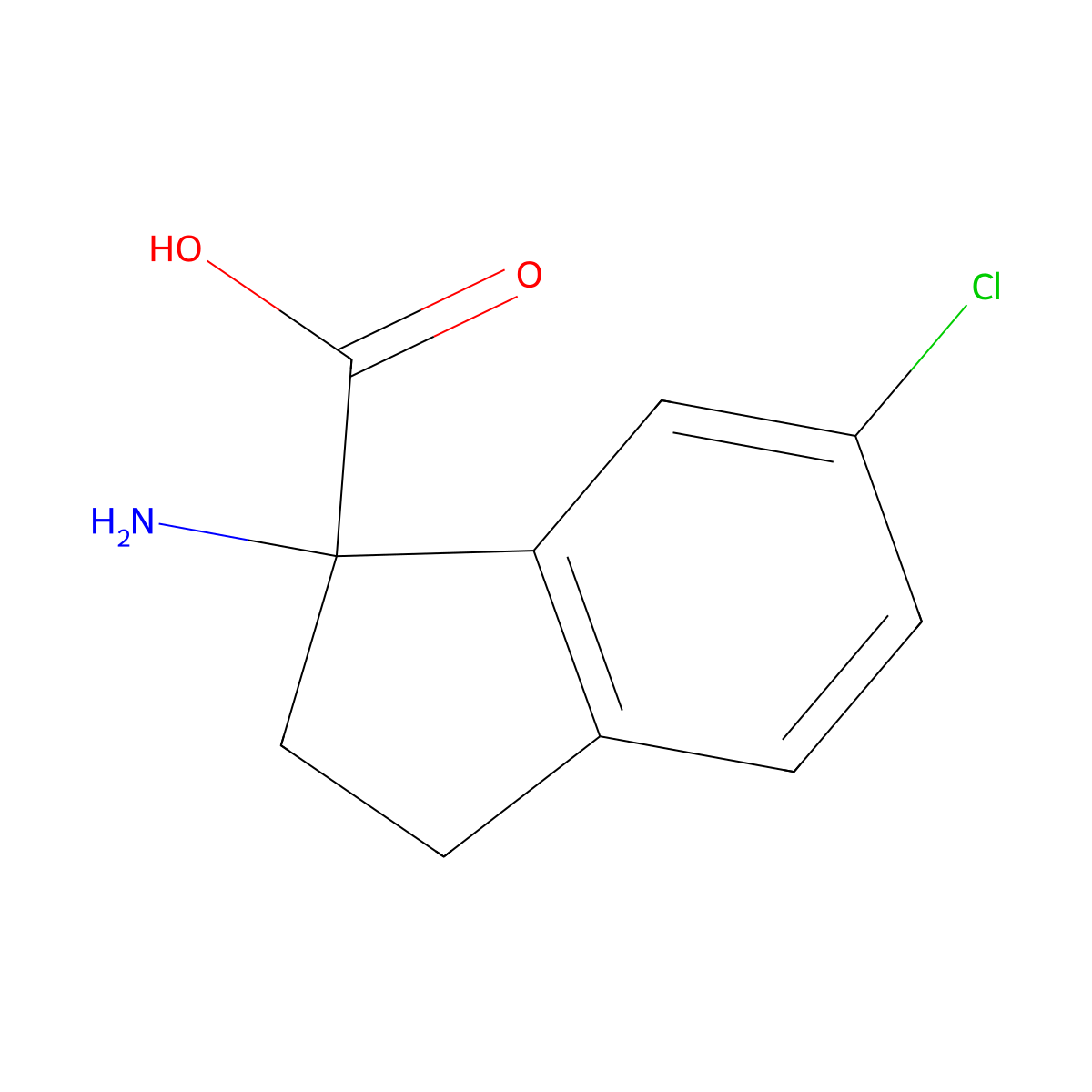 1-Amino-6-chloro-2,3-dihydro-1H-indene-1-carboxylic acid molecular structure, CAS 1270408-57-5