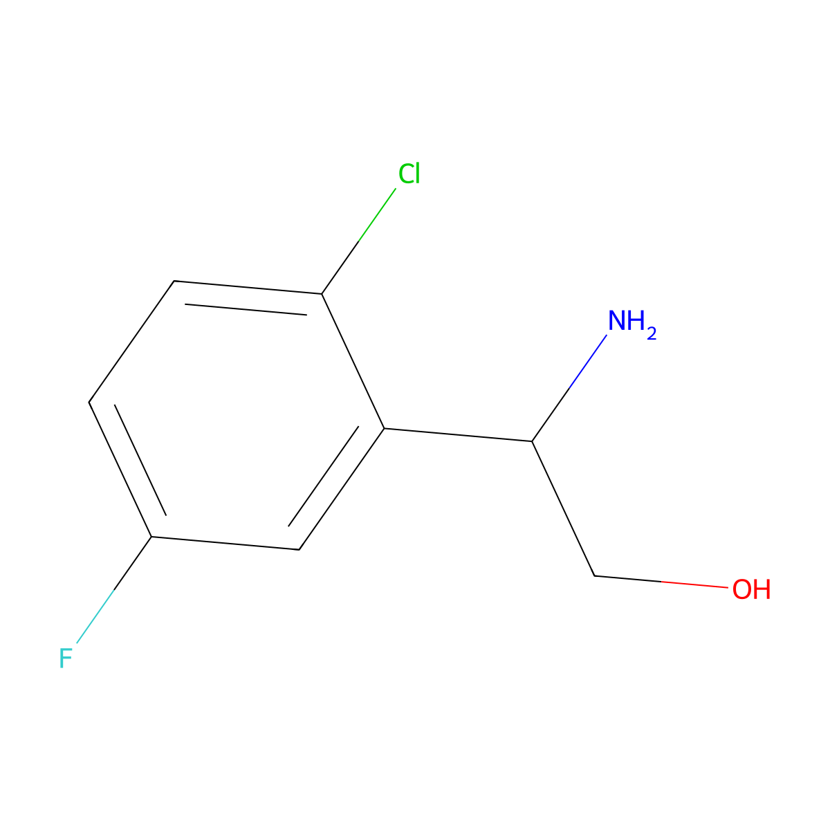2-Amino-2-(2-chloro-5-fluorophenyl)ethan-1-OL molecular structure, CAS 1270409-39-6