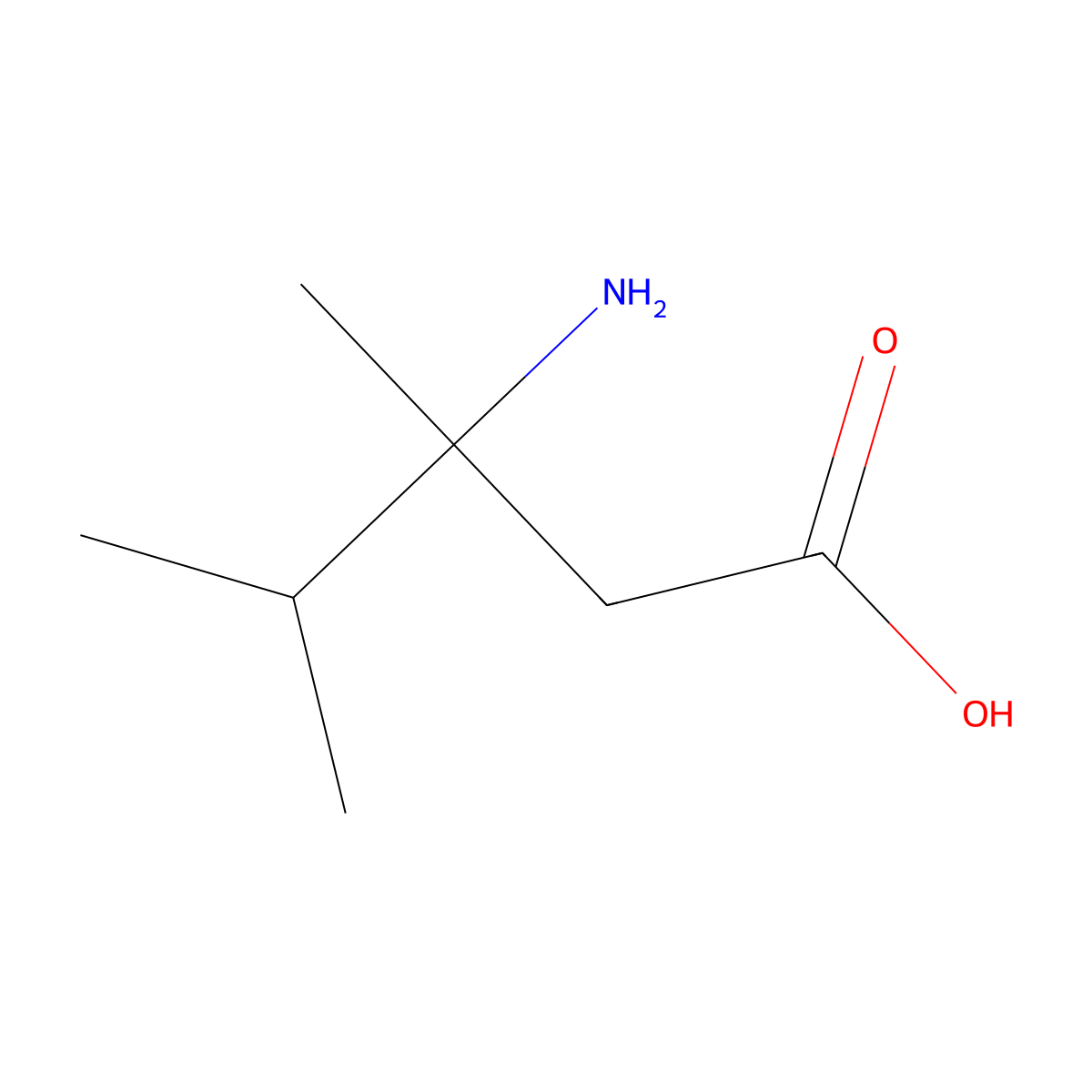 3-Amino-3,4-dimethylpentanoic acid molecular structure, CAS 1270409-45-4