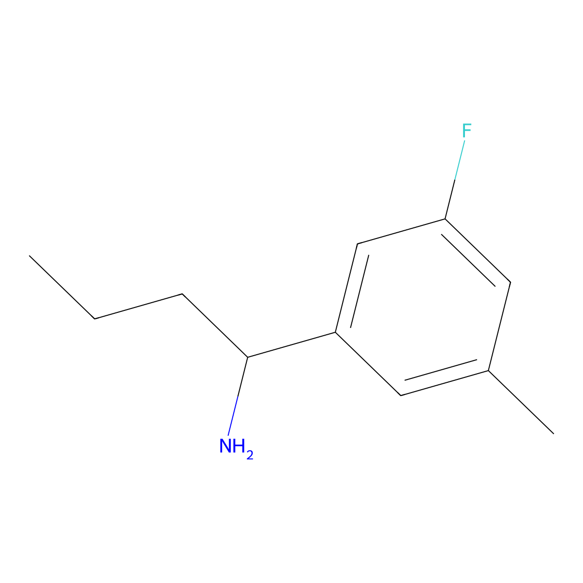 1-(3-Fluoro-5-methylphenyl)butan-1-amine molecular structure, CAS 1270409-76-1