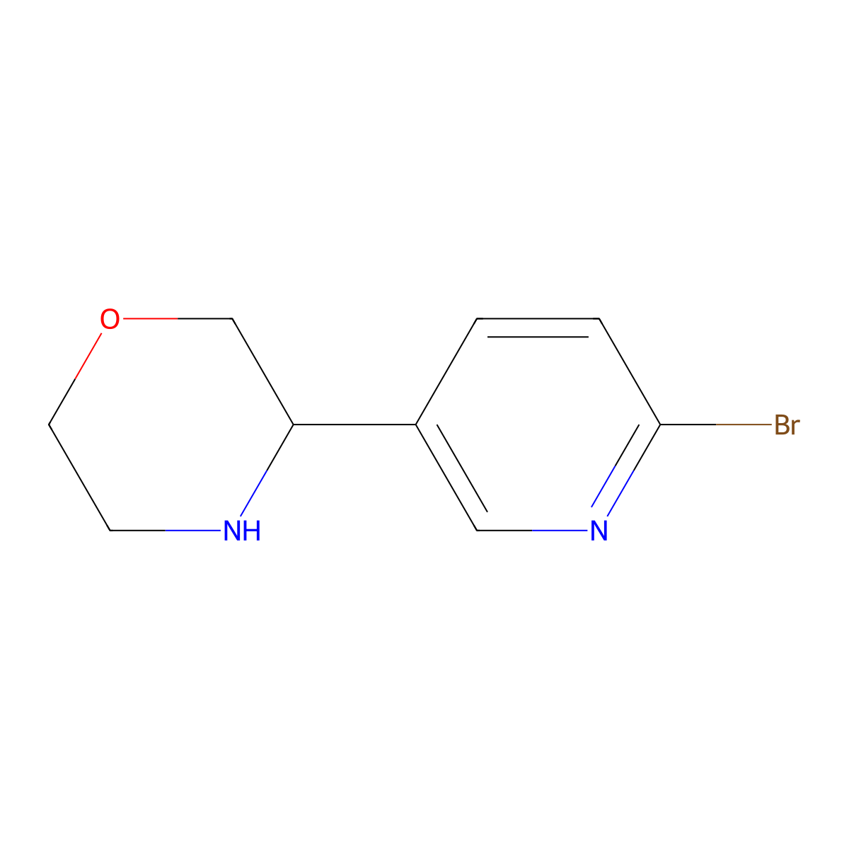 3-(6-Bromopyridin-3-yl)morpholine molecular structure, CAS 1270409-96-5