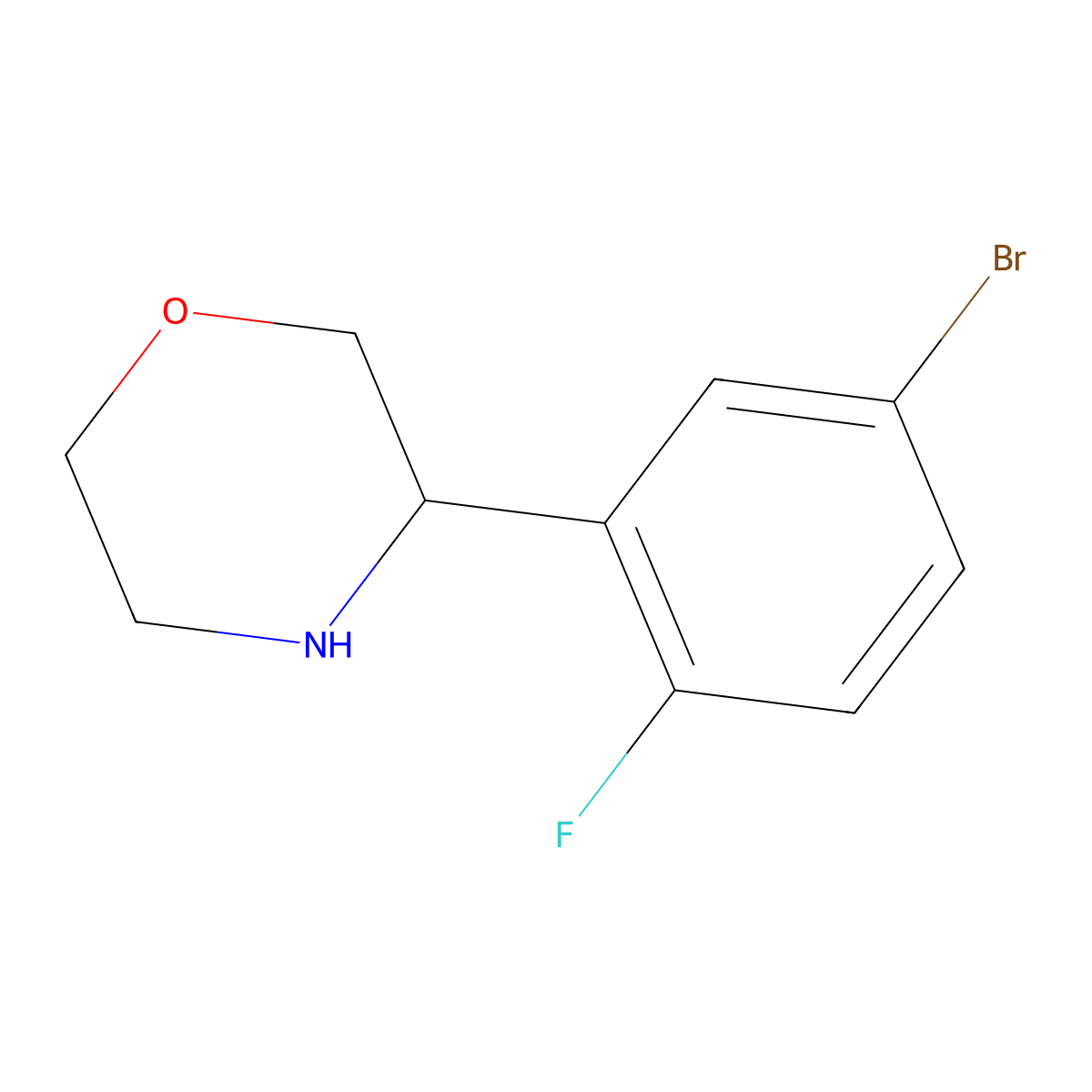 3-(5-Bromo-2-fluorophenyl)morpholine molecular structure, CAS 1270410-87-1
