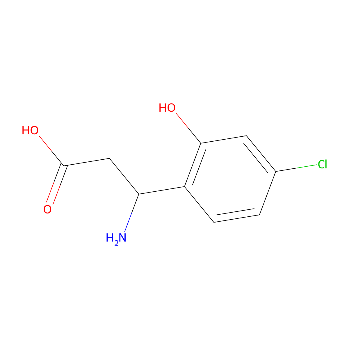 3-Amino-3-(4-chloro-2-hydroxyphenyl)propanoic acid molecular structure, CAS 1270411-89-6