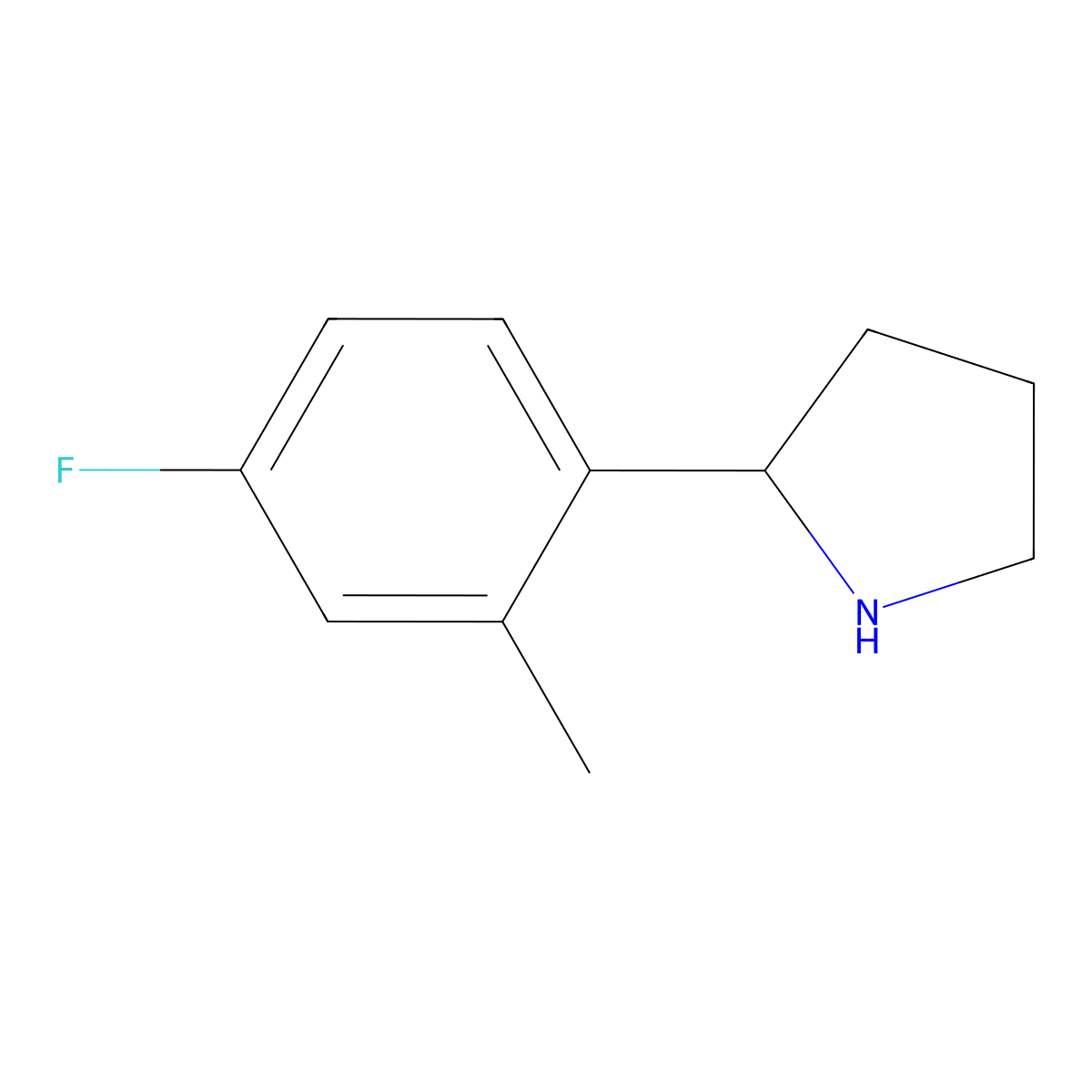 2-(4-Fluoro-2-methylphenyl)pyrrolidine molecular structure, CAS 1270412-03-7