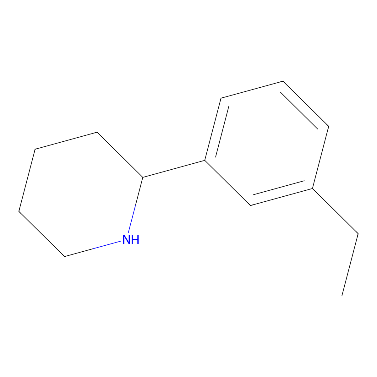 2-(3-Ethylphenyl)piperidine molecular structure, CAS 1270412-35-5