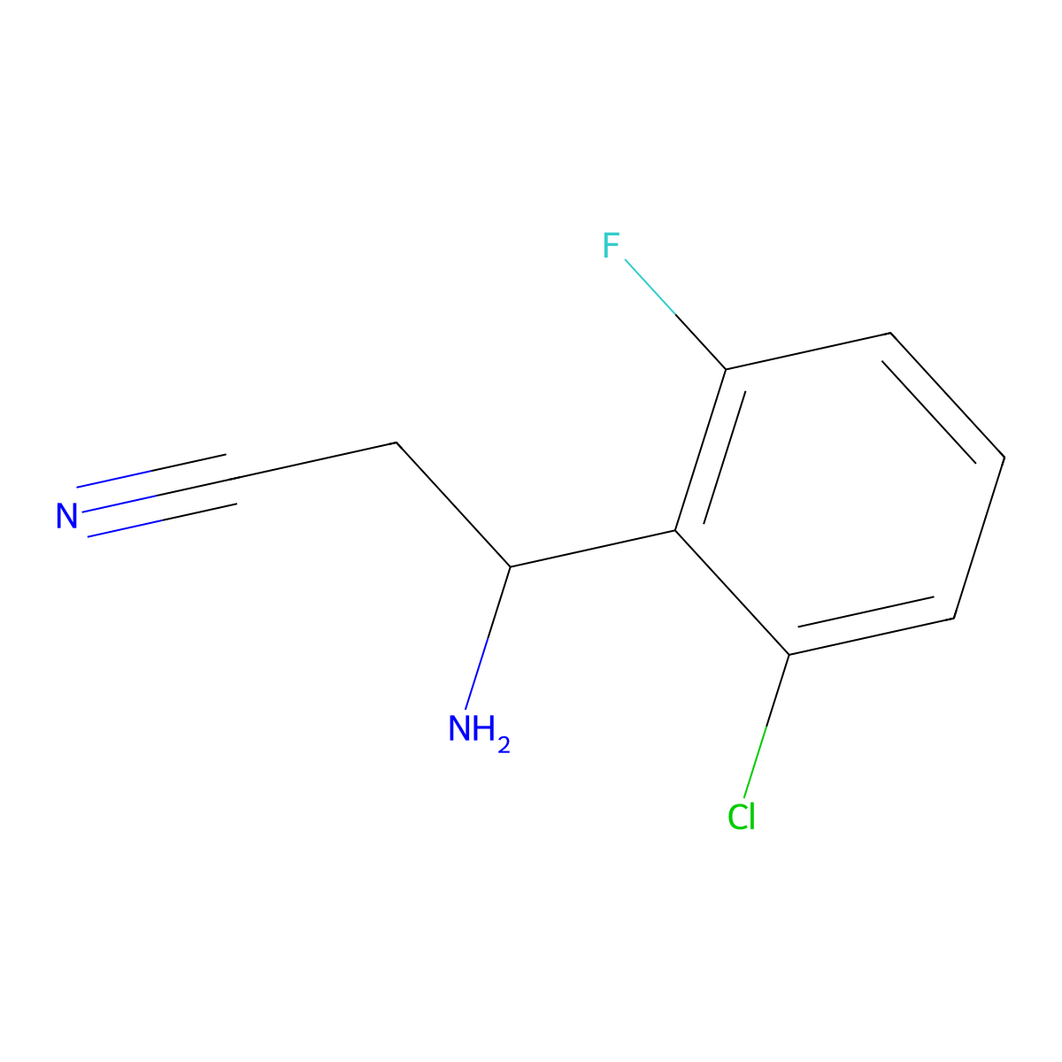 3-Amino-3-(2-chloro-6-fluorophenyl)propanenitrile molecular structure, CAS 1270412-98-0