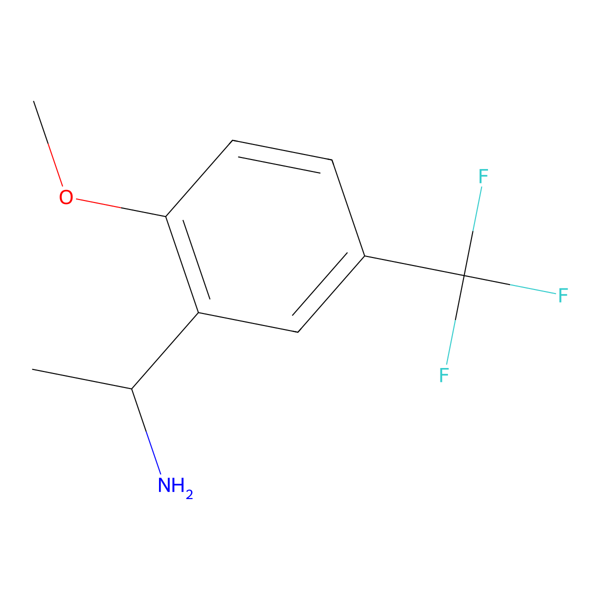 1-[2-Methoxy-5-(trifluoromethyl)phenyl]ethan-1-amine molecular structure, CAS 1270413-37-0