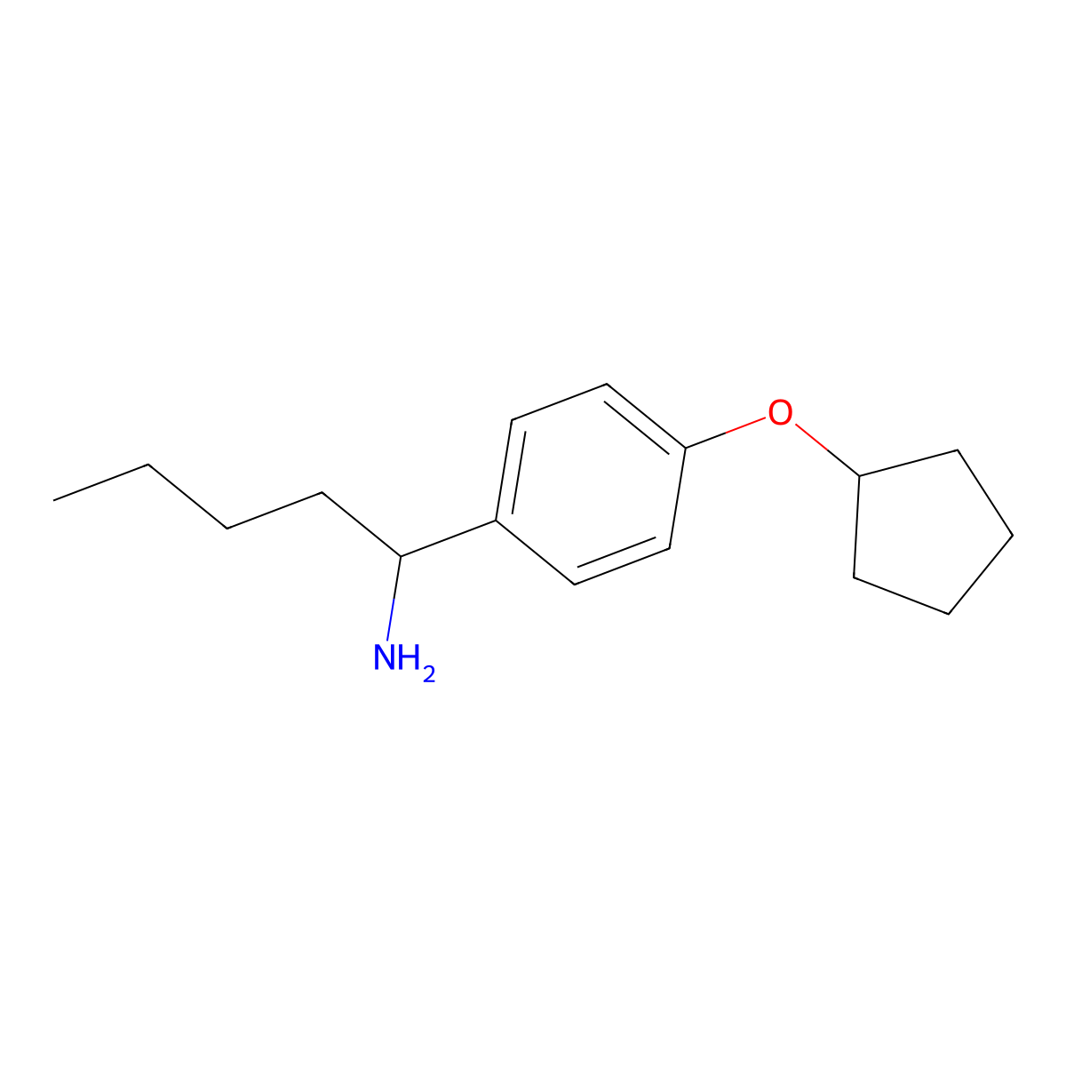 1-(4-Cyclopentyloxyphenyl)pentylamine molecular structure, CAS 1270413-51-8